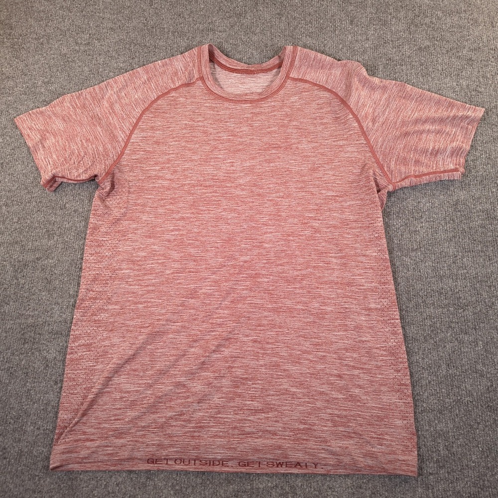 Lululemon Mens Metal Vent Tech Short Sleeve‎ Shirt Red Heathered Size M #2736